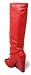 LEMONADE Women Wedge Boots Knee High Fashion Pull On Boots SENNA Red 9