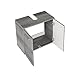 Pelipal Waschbeckenunterschrank Quickset 328 in Graphit Struktur quer Nachbildung, 60 cm breit | Waschbeckenschrank ohne Waschbecken mit 2 Türen