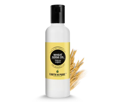Image of Earth N Pure Wheat Germ Oil | 100% Pure & Natural Carrier Oil | For Skin, Hair & Massage | Nourishing DIY Beauty Oil | 100ml
