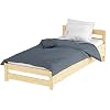 Massief houten bed, bedframe met hoofdeinde en matras, gemaakt van grenenhout 90×200 cm