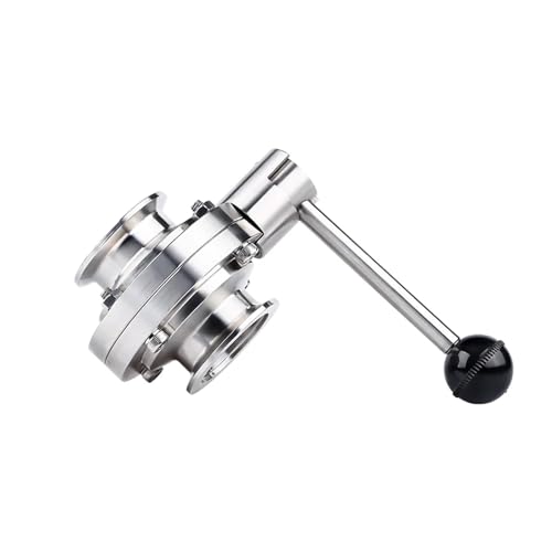 Vanne papillon manuelle sous vide mandrin serrage inox 304 1 pouce