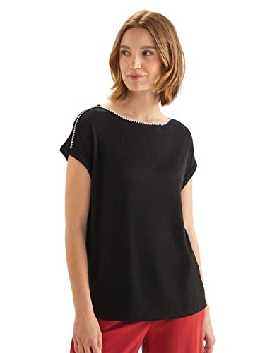 STREET ONE Damen A320019 Sommershirt, Schwarz, 44 EU