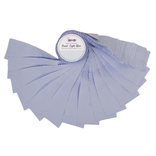 Tissu pour le quilting Somoi en coton bleu clair avec 40 bandes de 3,8 cm pour patchwork et quilt