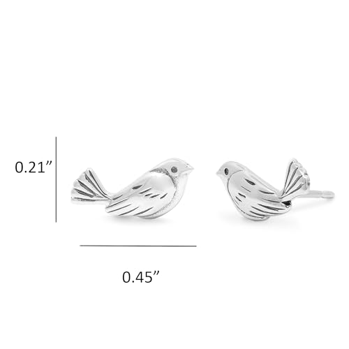 Boma Jewelry Sterling Silver Sitting Bird Stud Earrings4
