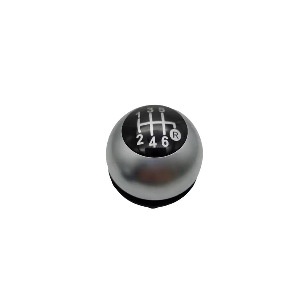 POANBCGY 5 6 Speed Car Shift Knob for Fiat 500 Auto Parts(Silver 6 Speed)