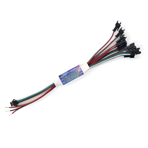 Qerwsdty Repetidor Amplificador de Señal LED Controlador Amplificador TTL 1 A 8 Admite Luces de Tira LED Direccionables para WS2812B WS2811,B