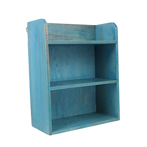 Organizador de joyas de madera para colgar en la pared, con caja de almacenamiento de escritorio, encimera y estantes montados en la pared para mini muñecas y suministros de oficina
