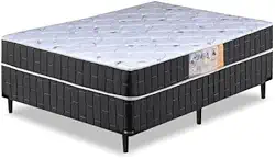 Cama Box Casal Conjugado Granada Umaflex Preto/branco Flor