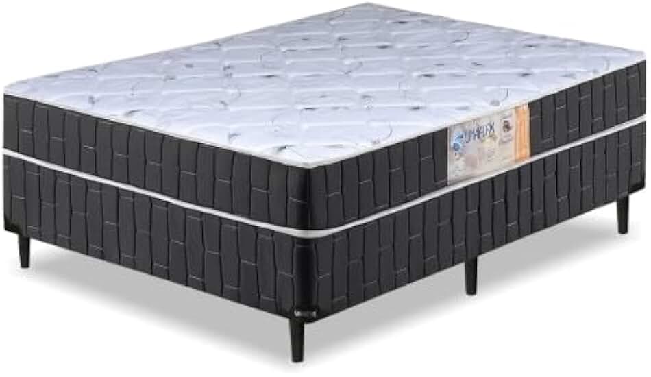 Cama Box Casal Conjugado Granada Umaflex Preto/branco Flor
