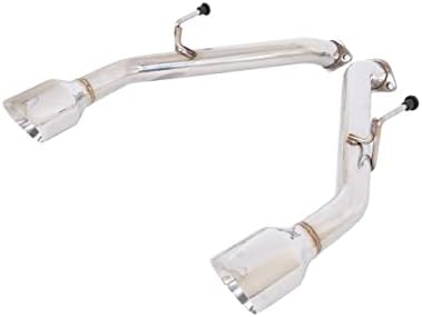Extreme Online Store Replacement for 2014-Present Infiniti Q50 Stainless Steel Polished Silver Muffler Axle Back 4" Double Wall Dual Tips Exhaust