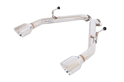 Replacement For 2014-2024 Infiniti Q50 STAINLESS STEEL POLISHED SILVER Muffler Axle Back 4.5" Double Wall Dual Tips Exhaust EXT-MD003