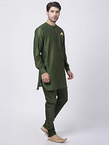 Image of VASTRAMAY Men's Black Cotton Blend Kurta and Pyjama Set