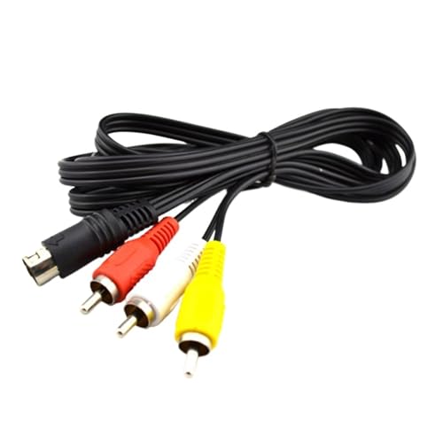 Câble AV Sega 9 broches écran noir solution adaptateur 3RCA pour console Mega Drive MD 2 3