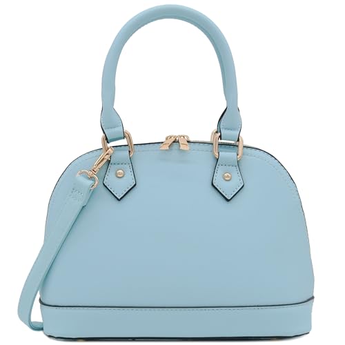 Bolsa clássica Saffiano com zíper, Azul claro, One Size