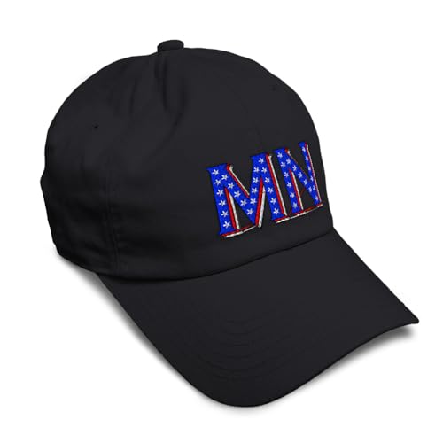 Soft Baseball Hat Embroidered Dad Minnesota Blue Stars Mn Minn. Minnesotan North Men & Ladies Cap Cotton Black Design Only