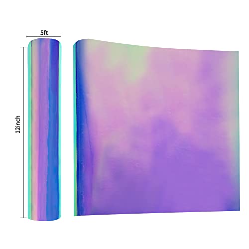 Shoyisi Holographic Opal Vinyl Roll 12" X 5Ft,Permanent Vinyl, Permanen Adhesive,For All Kinds Of Cutting Machines(Opal Purple) #TOP1