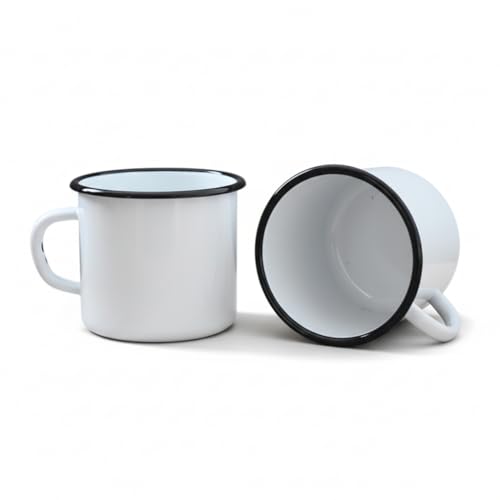 Imagen de Aucune Surtido de 2 Tazas de Metal esmaltado 400 ml Blancas