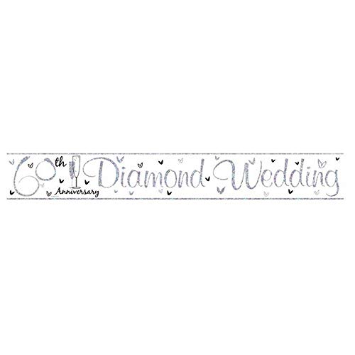 60th Diamond Anniversary Party Banner - 2.5 Metres Long