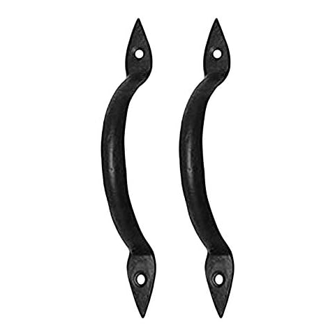 Akatva Premium Cabinet Pulls - Black Powder Coated Kitchen Cabinet Handles 2 Pack - Antique Cabinet Hardware for Drawer - Farmhouse Cupboard Pull Set for Cabinets - Heavy Duty Cast Iron Handle Kit Cover