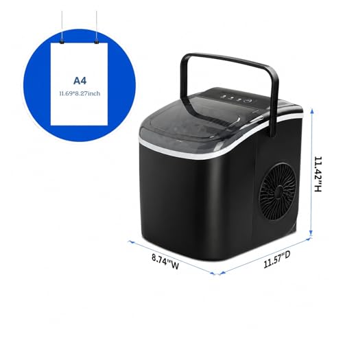 Fabricadora de Hielo Portátil 9 Cubos 26 lbs por Día Negra miniatura 2