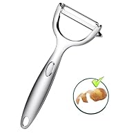 Pelapatate Professionale in Acciaio Inox – Sbucciatore con Lama Girevole Ultra Affilata, Impugnatura Ergonomica, Rimuovi Occhi Patate Integrato – Per Verdure e Frutta