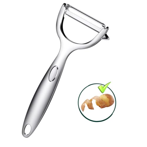 Pelapatate Professionale in Acciaio Inox – Sbucciatore con Lama Girevole Ultra Affilata, Impugnatura Ergonomica, Rimuovi Occhi Patate Integrato – Per Verdure e Frutta