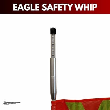 Eagle Manufacturing Safety Whip Premium White Shaft, Steady on LED Quick Disconnect Comes with Side Mount Bracket (White, 8 Foot Quick Disconnect)