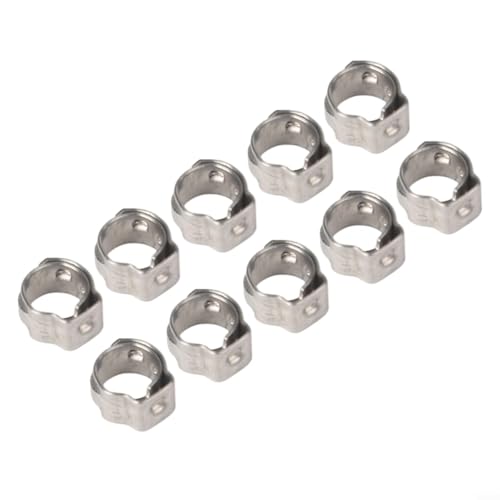 Besttoolifes Morsetto per anello in acciaio inox, raccordo a crimpare PEX per tubi, morsetto per tubo a orecchio singolo, morsetto per riparazione tubi da 7 mm a 14 mm, tenuta a 360 gradi, 7 mm