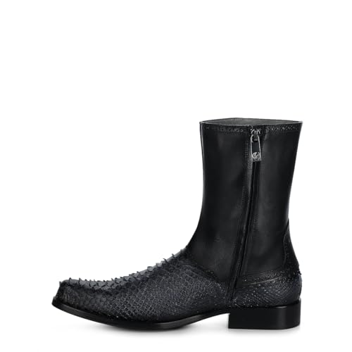 FRANCO CUADRA Men's Boot in Genuine Python Leather Black Gray 827PBTS3