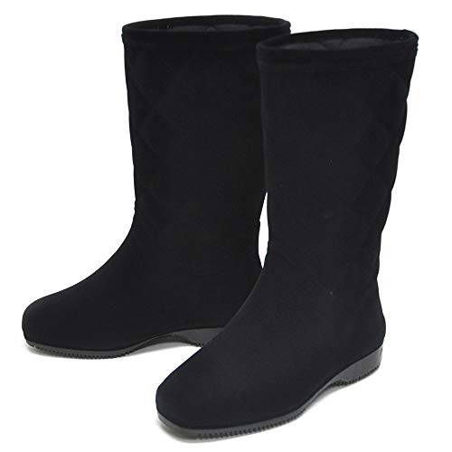 [ダイイチゴム] ブーツ 第一ゴム 北海道 防寒 ロングブーツ シェブリー スエード W3870 日本製 ブラック レディース (22.5cm)