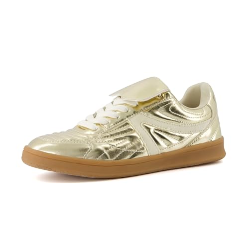 CUSHIONAIRE Women's Astro Retro Sneaker, Lace-Up Design +Memory Foam, Wide Widths Available