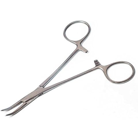 leisurelite Curved Bent Forcep 5-1/2 inch Brushed Stainless Steel Lockable Locking Forceps Cover