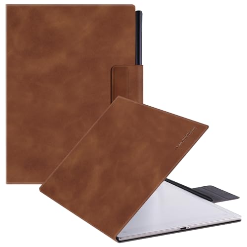 LaoShuSheng Magnetic Folio Case for iFLYTEK AINOTE 2 Note-Taking Tablet 10.65' (2025 Released) Slim Lightweight, Premium PU Leather Cover with Magnetic Pen Clasp & Auto Sleep/Wake (Brown)