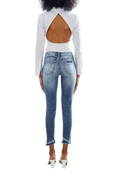 Kancan Women's Mid Rise Ankle Skinny Jeans - KC6204M4