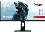 iiyama Ecran 34' G-Master GB3461WQSU-B1, 3440x1440,1 ms, ACR, DP/HDMI/USB HUB (3.0) pied en réglable,Noir (Black Tuner), freesync, Haut-Parleurs
