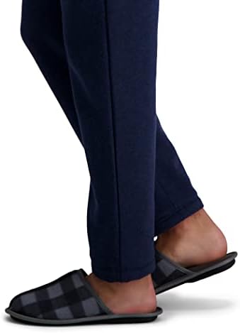 Hanes Men's Slide Scuff Slipper House Shoes Comfort Memory Foam Indoor Outdoor, Grey Check, X-Large | Image 6