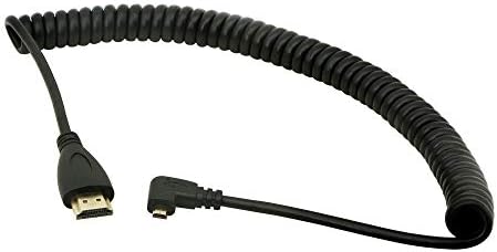 CERRXIAN HDMI Male to HDMI Left Angle CableHDMI Male to HDMI Male gold plated Converter Adapter Coiled Spiral CableSupport 2K 4K(30Hz), Audio Return(HDMI Left Angle)