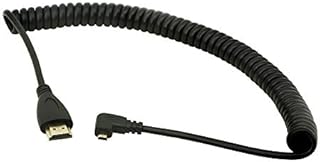 CERRXIAN HDMI Male to HDMI Left Angle CableHDMI Male to HDMI Male gold plated Converter Adapter Coiled Spiral CableSupport 2K 4K(30Hz), Audio Return(HDMI Left Angle)