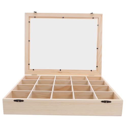Caja organizadora de cristales de madera ORFOFE para exposición elegante en casa