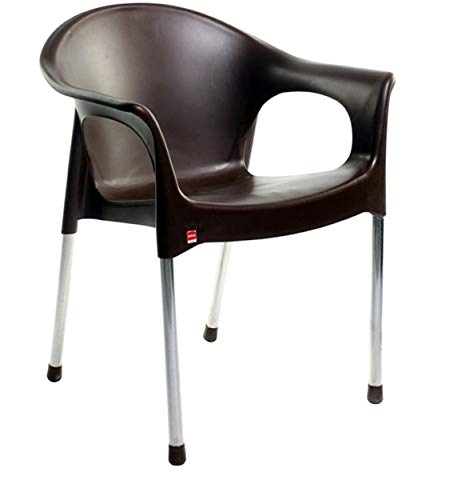 Image of Cello Metallo Chair Set Pack of 2 - Brown | Strong and Durable | Easy to Clean | Chair for Living Room, Bed Room, Kitchen, Office Room, Outdoor | 3 Years Warranty