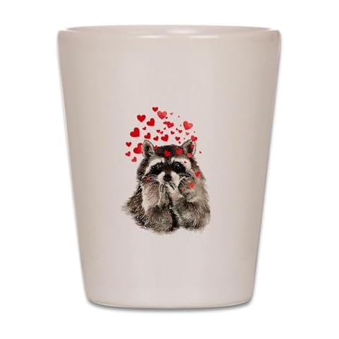 CafePress Raccoon Kisses Unique Shot Glass Cover
