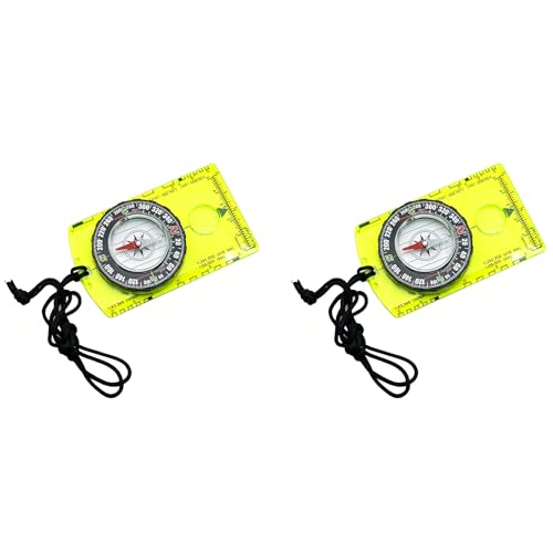 2 PCS Brújulas de Supervivencia Multifuncionales para Senderismo con Lupa y Regla miniatura 3