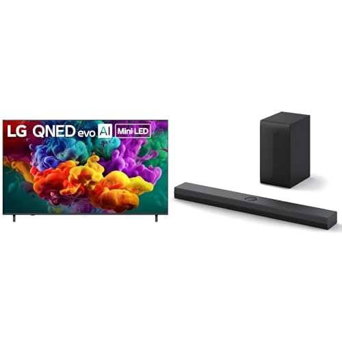 Image of LG 75-Inch Class QNED evo AI QNED84B Series Mini LED 4K Smart TV (75QNED84BUA, 2026) S70TY 3.1.1-Channel QNED TV Matching Soundbar, Dolby Atmos, Wow Orchestra, Rear Speaker Ready, Wireless Subwoofer