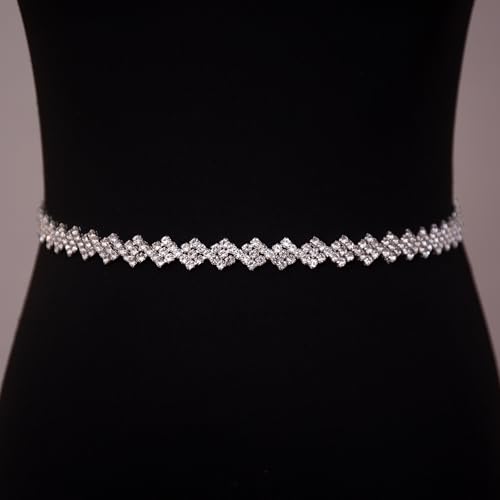 Bridal Belt Sash Thin Wedding Belt Crystal Sash Belt,Rhinestone Sash Belt for Wedding Party Bridesmaid Flower Gril Dress3