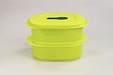 Original Tupperware TUPPERWARE Mikrowelle CrystalWave 500 ml limette 2 Behälter, 1 Deckel