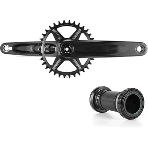HEPINGJIANGENBO Mountain Bike Crankets with Bottom Bracket 170mm 34T 29 Super Aluminum Alloy Hollow Shaft Compatible with SRAM Dub Structure (170mm-34T) Cover