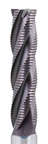 Image of Accusize Industrial Tools 1 /2'' Fine Tooth M42 8% Cobalt Tialn Roughing End Mill, 1 /2'' Shk Dia, 2'' Flute Length, 4'' Oal, 4 Flute, 1104-0120 | Fine Tooth, M42 8% Cobalt, TiAlN Coated, 4 inch OAL, Single End, Center Cutting
