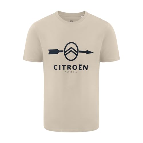 Citroën, T-Shirt Origin's Fleche, 100% Coton Design Moderne, Parfait pour Les Fans de la Marque, Idéal pour Un Look Décontracté et Stylé, Beige, L