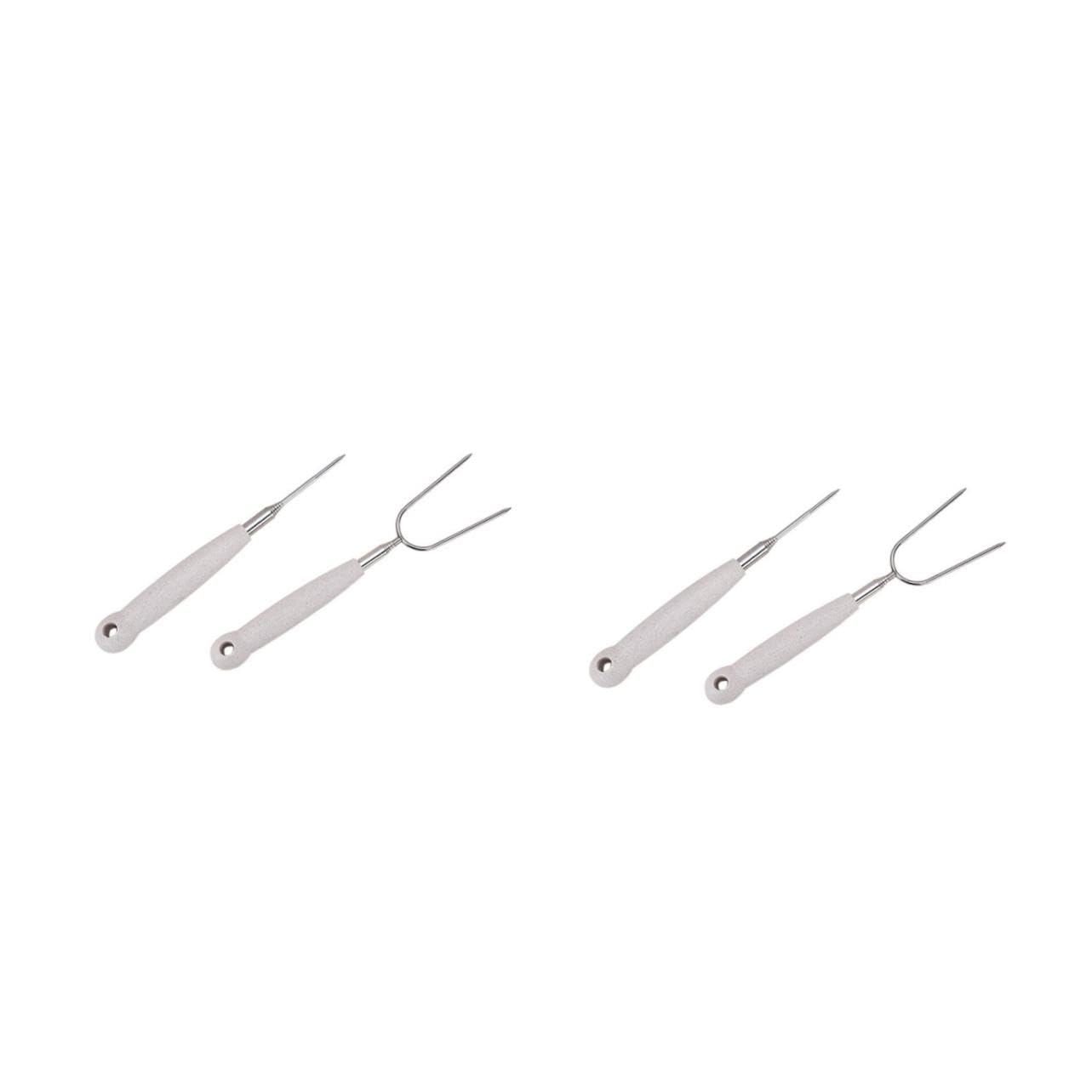 BESTonZON 3 Sätze Grillgabeln Bbq Spieße Für Grillliebhaber Und Einzelgabel Für Vielseitige Grillbedürfnisse Camping Und Gartenpartys 2 Stück * 3
