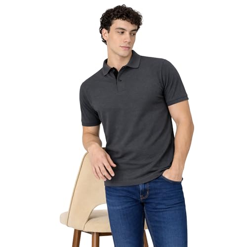 Image of Men's Cotton Polo T-Shirt | Solid Regular Fit Polo Neck T-Shirt | Half Sleeve Casual & Office Wear | Soft Breathable Summer T-Shirt for Men